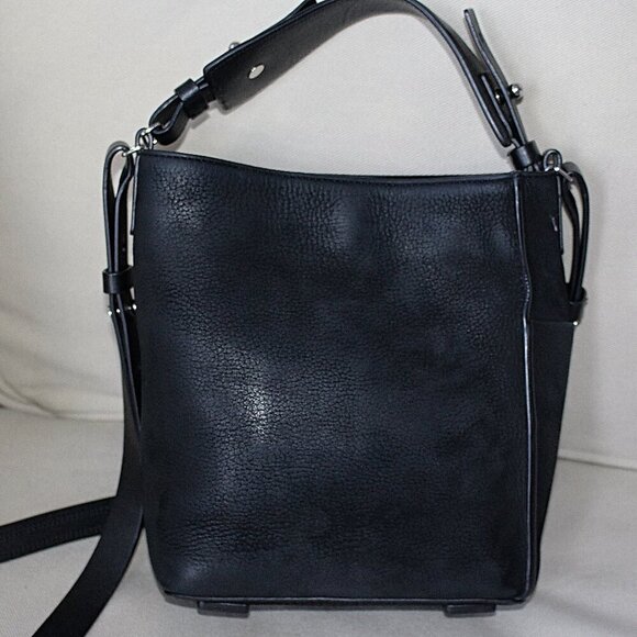 AllSaints - Cooper Mini Tote (Crossbody) Bag in Black Nubuck - Picture 3 of 11